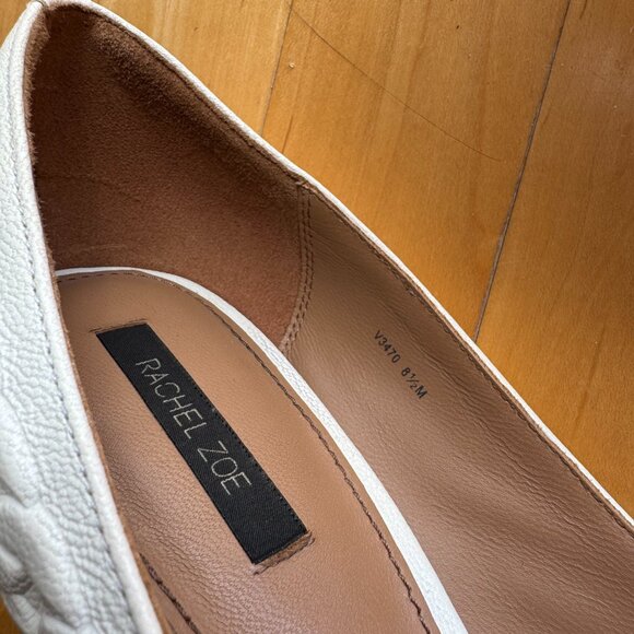 Rachel Zoe Chainlink Leather Pumps in White Size 8.5 - Picture 3 of 7